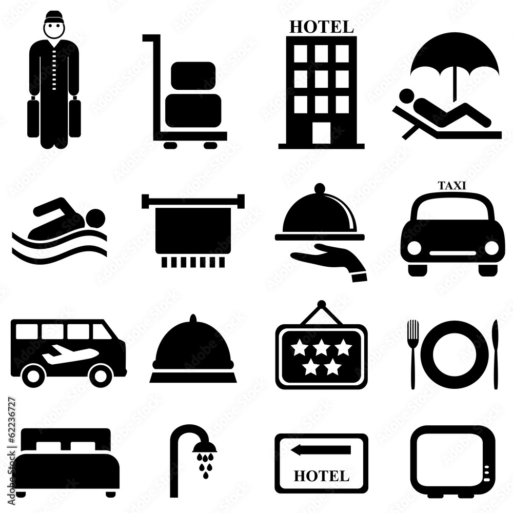 Hotel and hospitality icons Hotel and hospitality icons