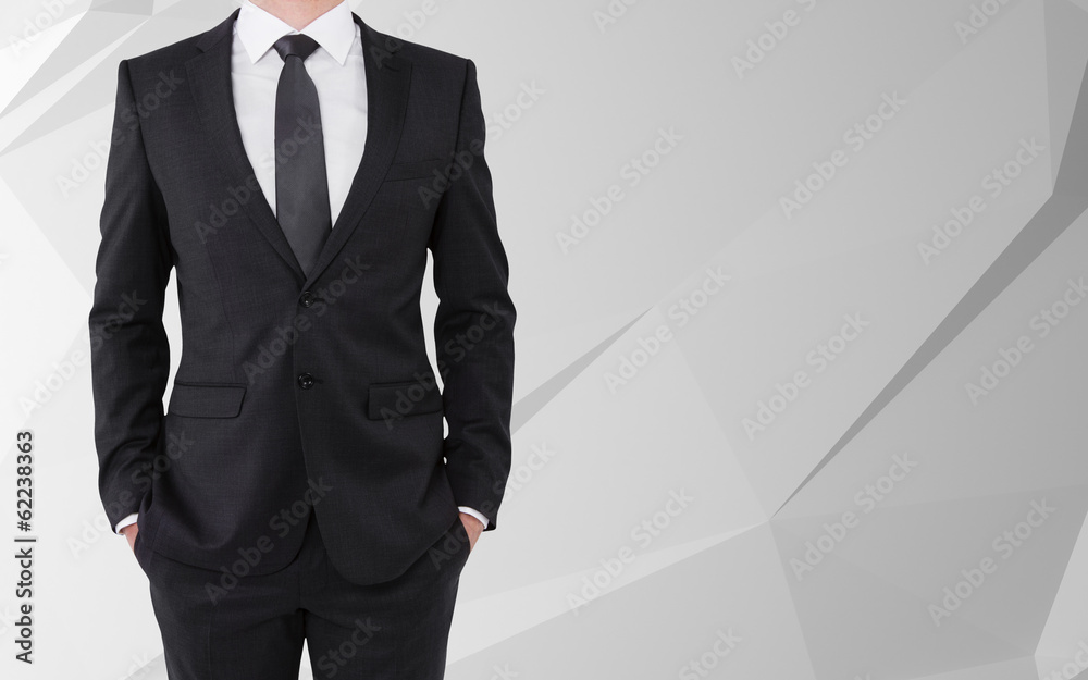 suit on white abstract background