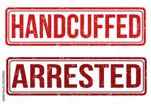 Handcuffed and arrested stamps