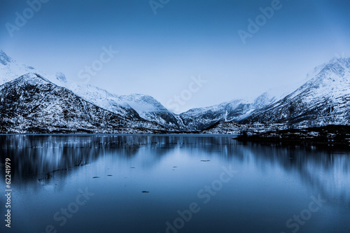 Serene reflective lake in Norway