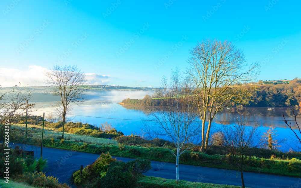 beautiful autumn morning fog at the river Co.Cork, Ireland. beautiful autumn morning fog at the river Co.Cork, Ireland.