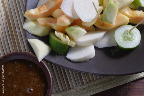 Rujak, Traditional fruit salad dish photo