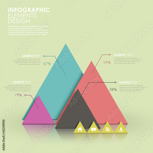 abstract pyramid chart infographics