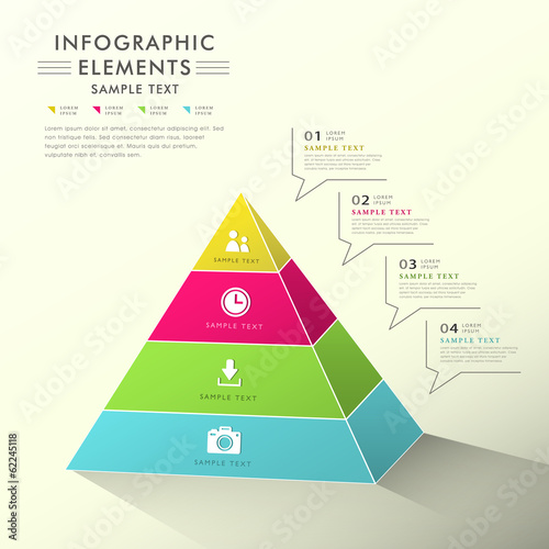 abstract pyramid chart infographics