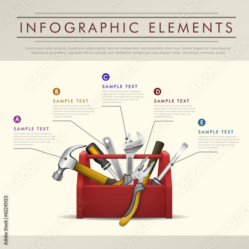 abstract toolbox theme infographics