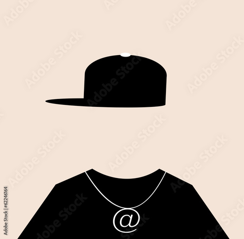 man wearing hip hop fashion with necklace