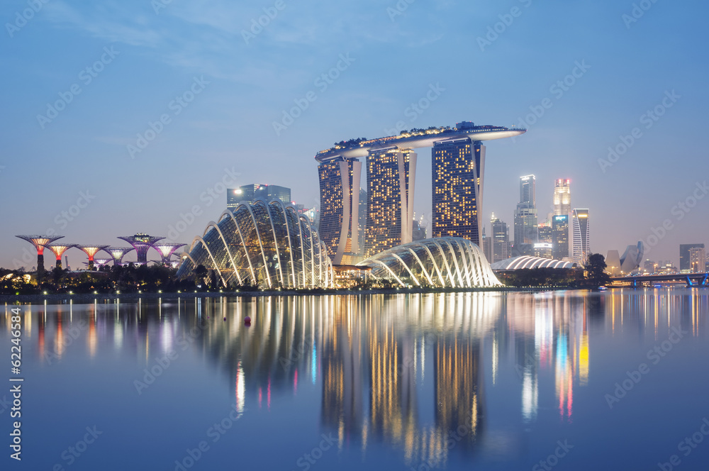 Naklejka premium Singapore Skyline