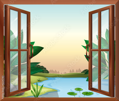 A window near the pond