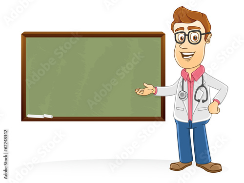 Doctor explaining something on the board