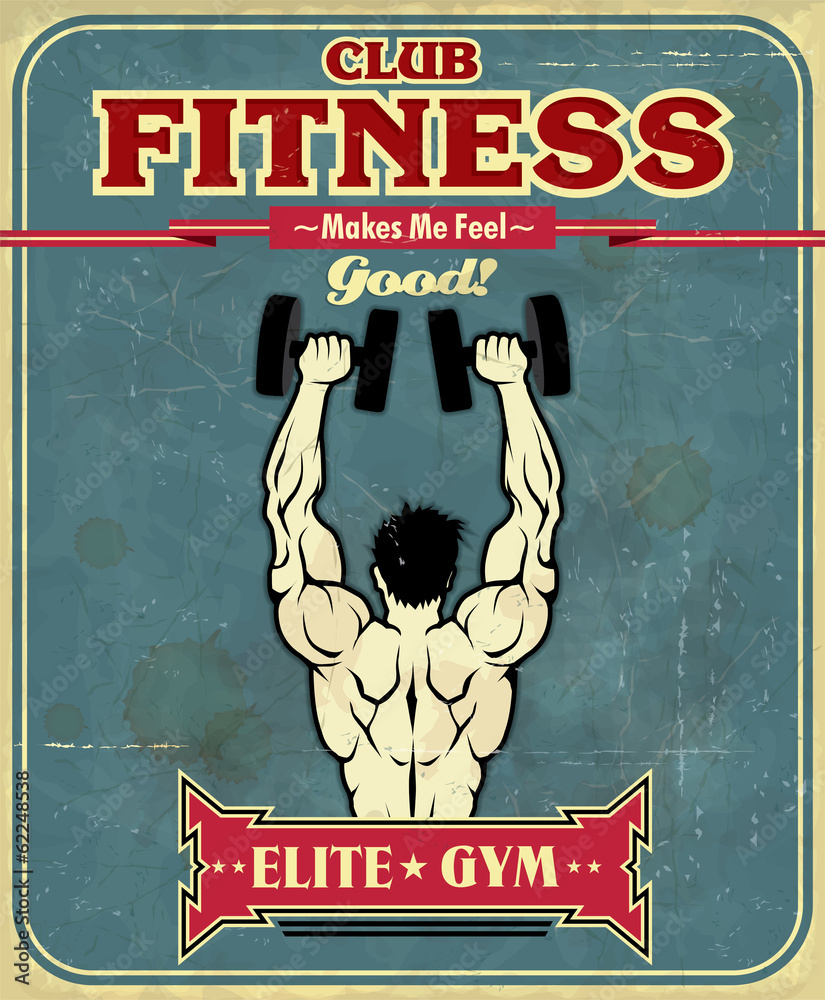 Vintage Fitness poster Stock | Stock