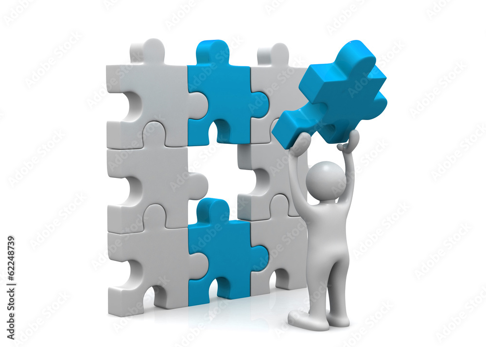 Man with puzzle. Success concept. Man with puzzle. Success concept.