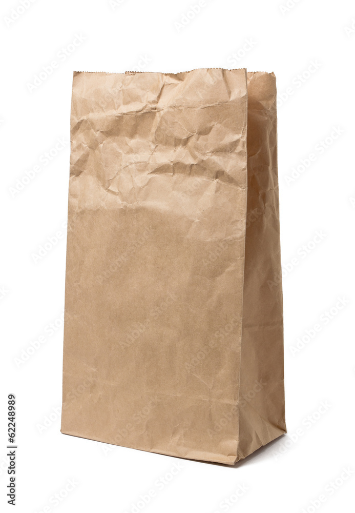 Brown paper bag isolated over white background Brown paper bag isolated over white background