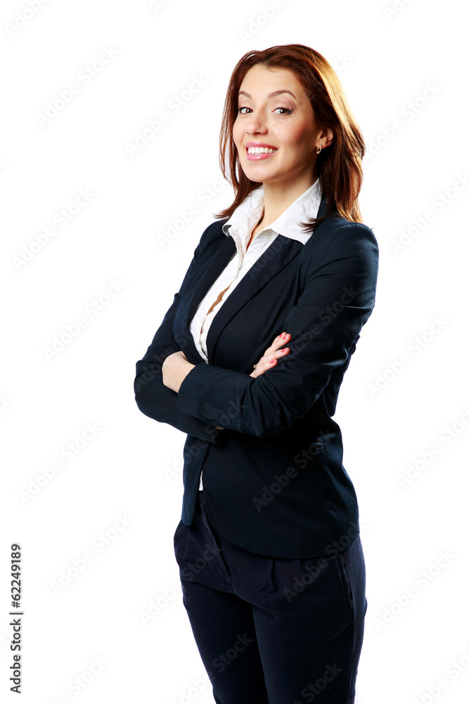 Cheerful businesswoman with arms folded Cheerful businesswoman with arms folded