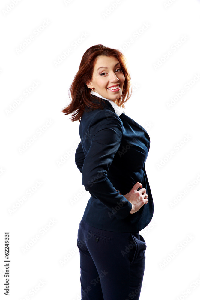 Side view portrait of a happy businesswoman Side view portrait of a happy businesswoman