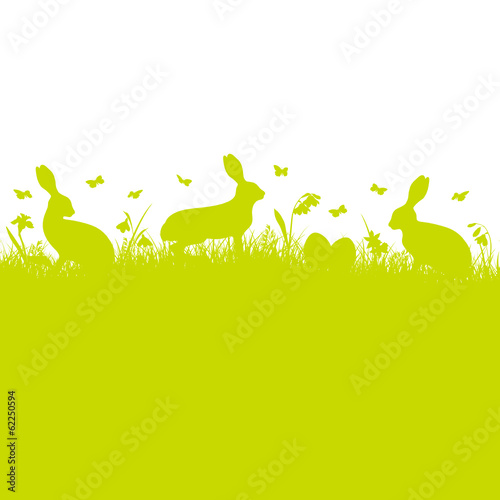 Easter Card Meadow Bunny Green