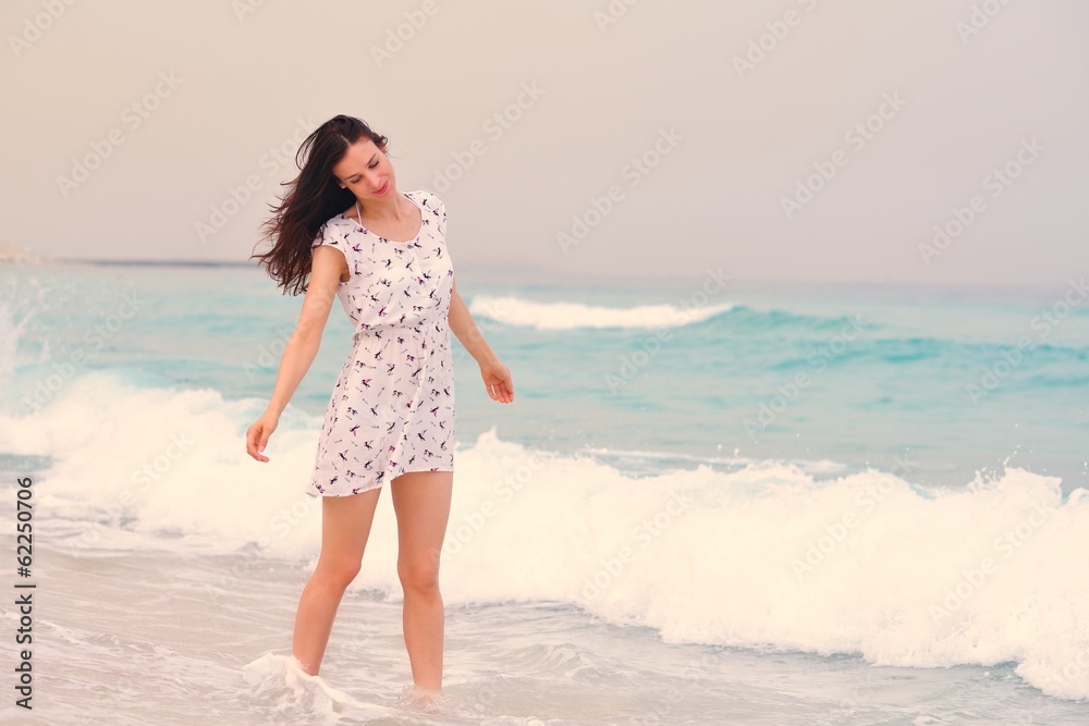 Happy Beautiful Woman Enjoying Summer Vacation Happy Beautiful Woman Enjoying Summer Vacation