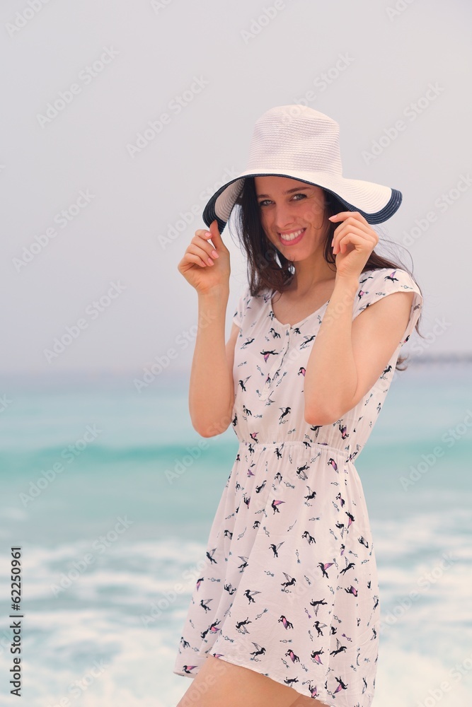 Happy Beautiful Woman Enjoying Summer Vacation Happy Beautiful Woman Enjoying Summer Vacation