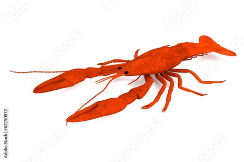 Bilde på lerret realistic 3d render of crustacean - dead crayfish