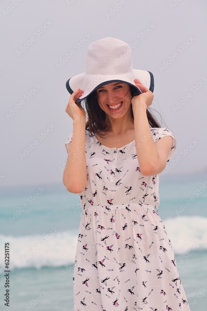 Happy Beautiful Woman Enjoying Summer Vacation