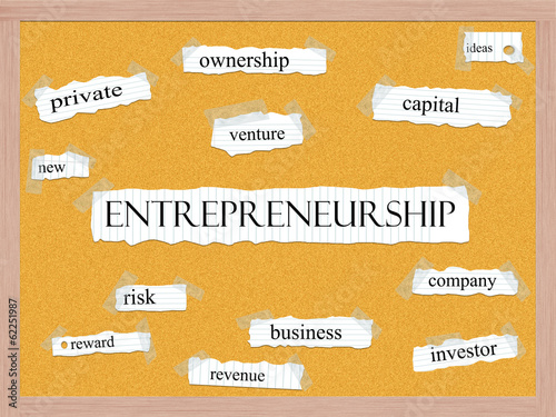 Entrepreneurship Corkboard Word Concept © mybaitshop