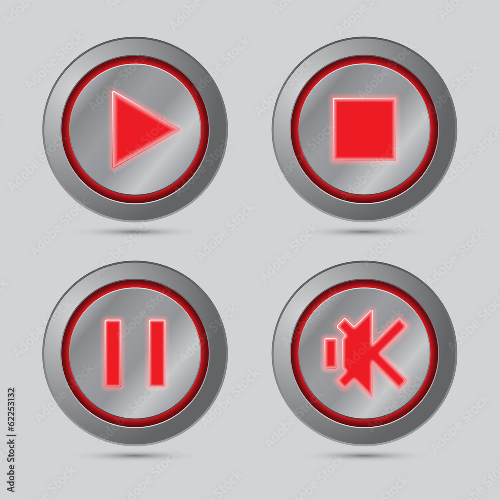 Green color media player button Green color media player button
