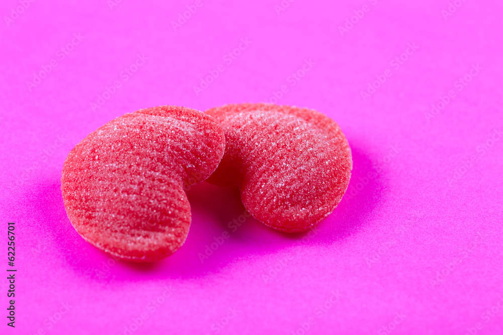 Fototapeta premium Heart candy on pink
