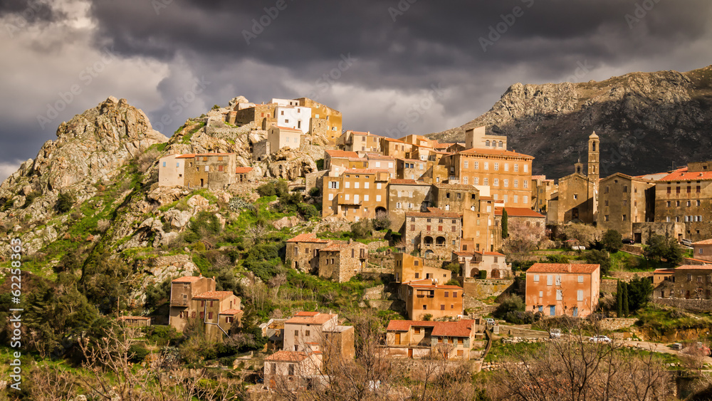 Obraz premium Village of Speloncato in the Balagne region of Corsica