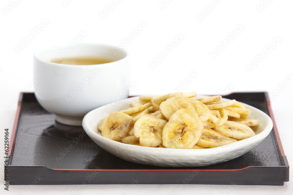 Crunchy banana chips eat with hot tea Crunchy banana chips eat with hot tea