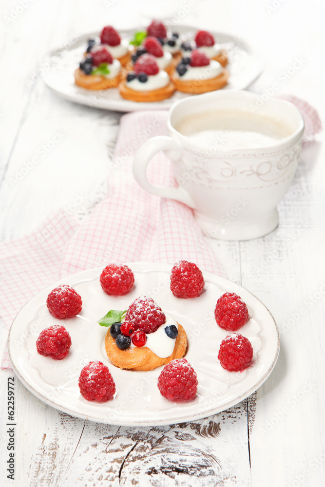 Raspberries dessert Raspberries dessert