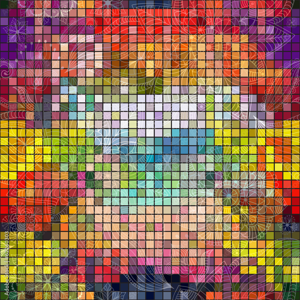 Fototapeta premium Seamless colorful mosaic pattern