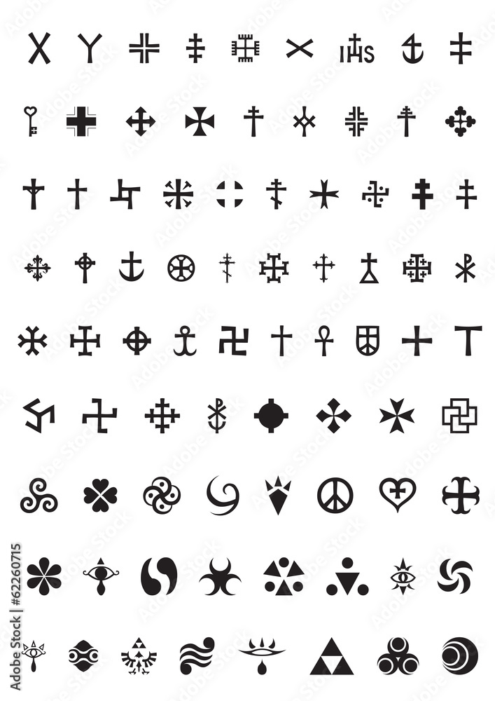 esoteric symbols and crosses