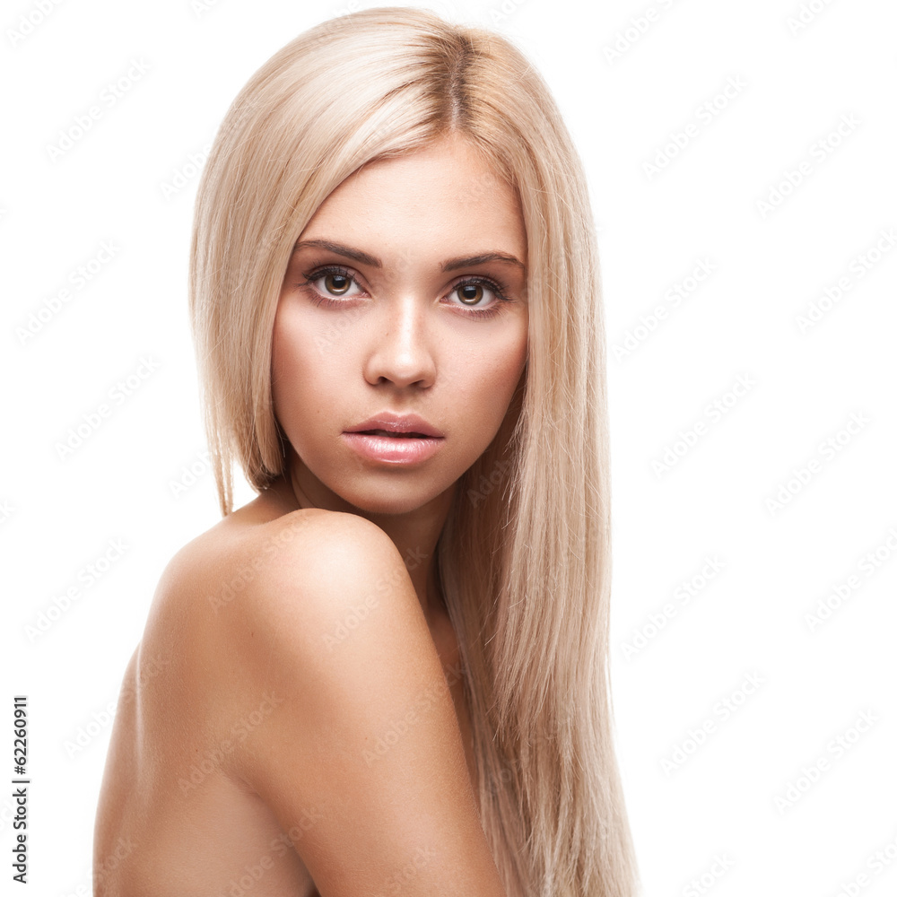 Young smiling woman with beautiful healthy face Young smiling woman with beautiful healthy face