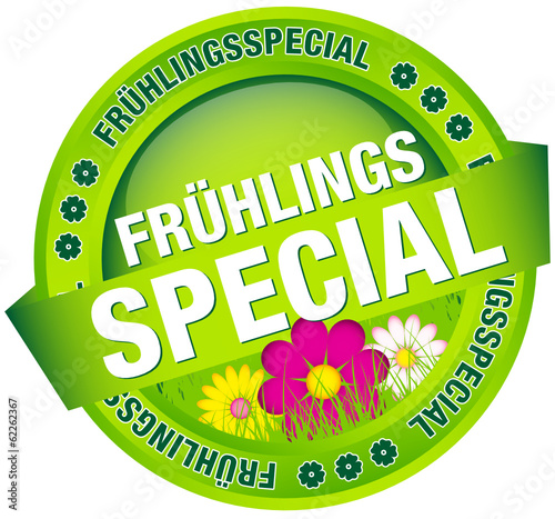 Button Banner "Frühlingsspecial" grün/pink