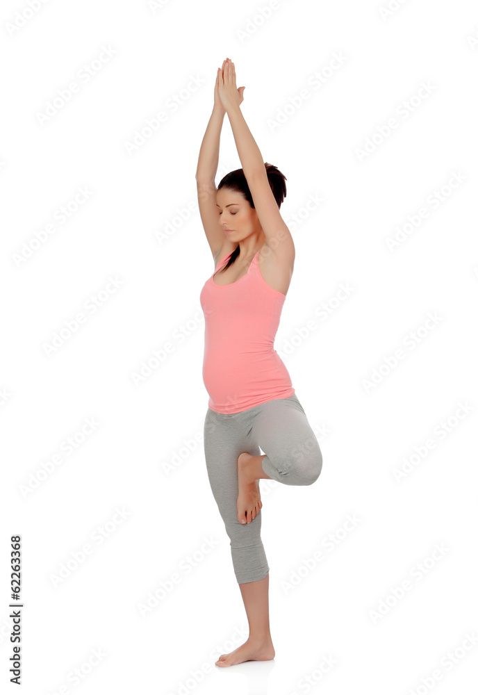 Beautiful pregnant woman doing yoga Beautiful pregnant woman doing yoga