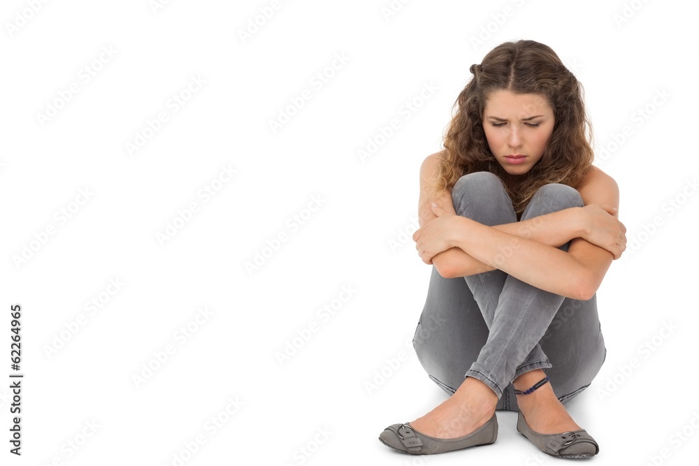 Full length of a sad young woman Full length of a sad young woman