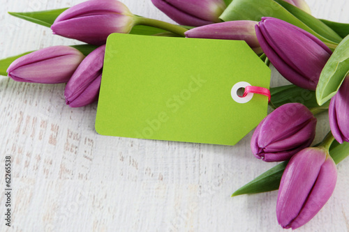 tulips with card #62265538