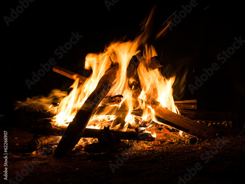 bonfire on black background