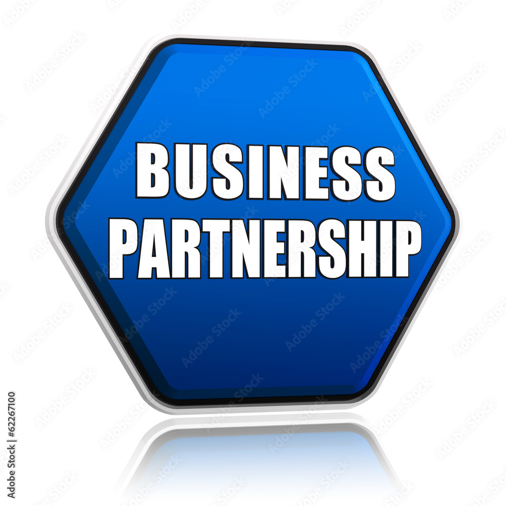 business partnership on blue hexagon banner business partnership on blue hexagon banner
