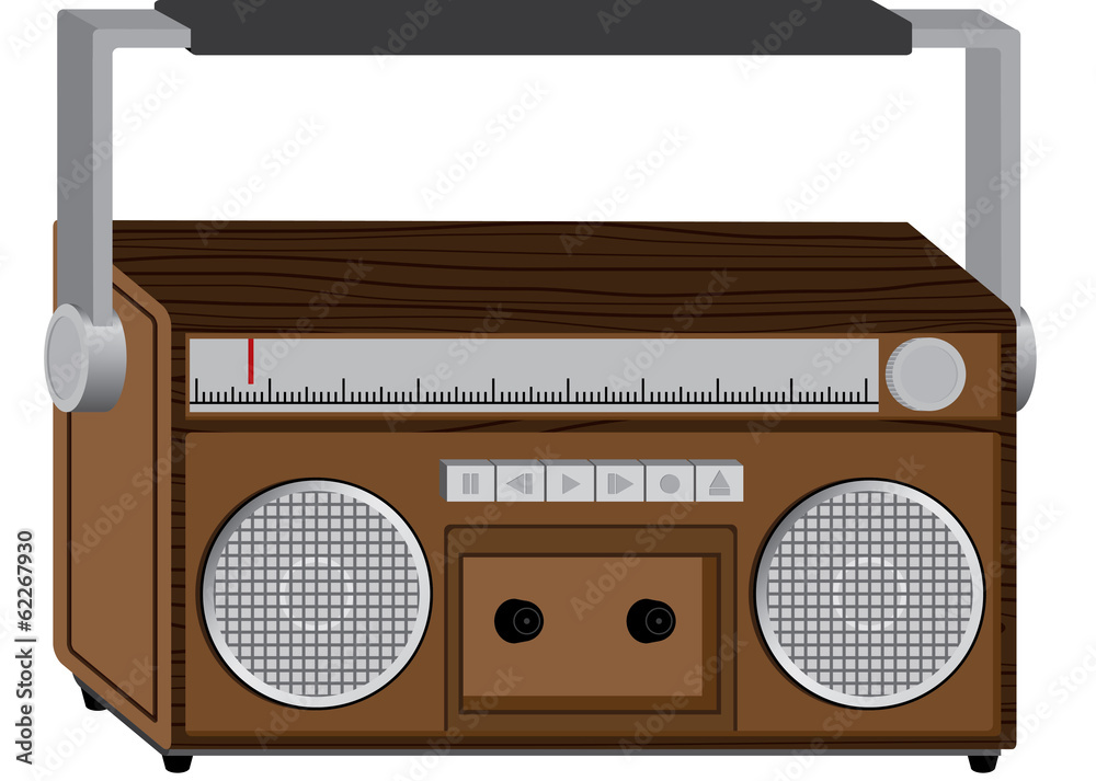 Wooden radio vector Wooden radio vector