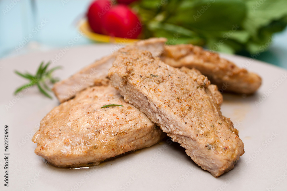 Pork fried with spices