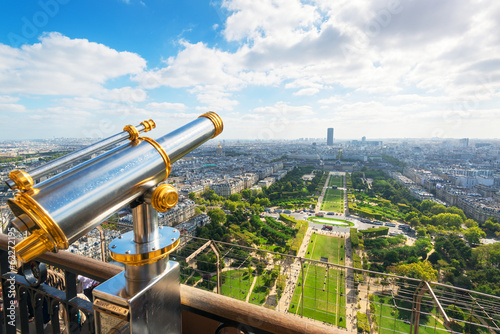 Wallpaper Mural View of Paris from Eiffel Tower, panorama of city in summer, France