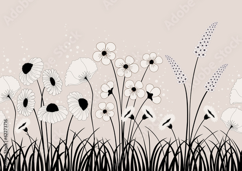 Fototapeta Naklejka Na Ścianę i Meble -  Seamless pattern with wild flowers