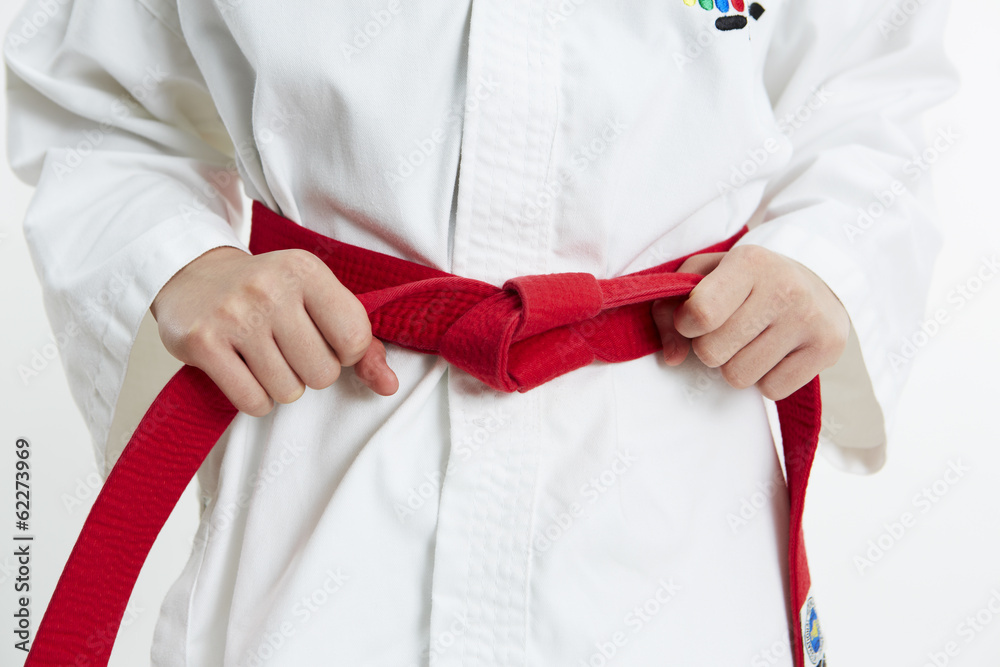knot taekwondo red belt Photos | Adobe Stock