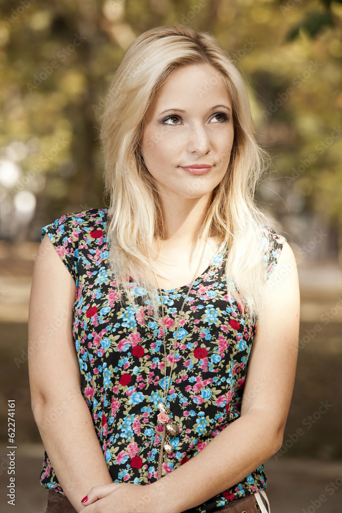 Outdoor portrait of a beautiful young girl Outdoor portrait of a beautiful young girl