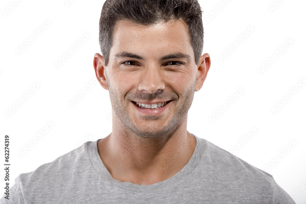 Handsome man isolated over a white background