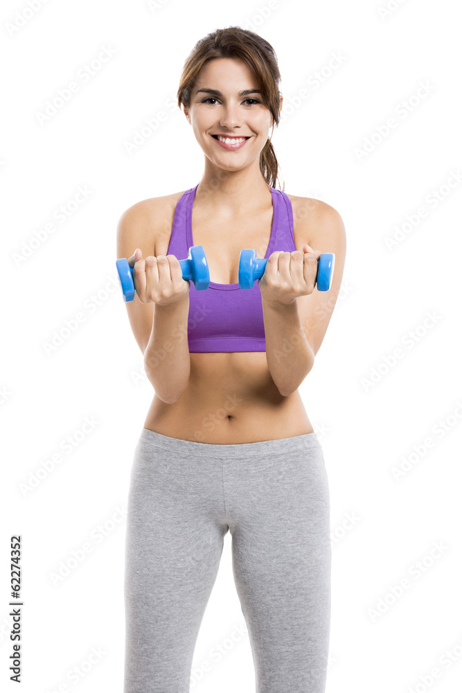 Athletic woman lifting weights Athletic woman lifting weights