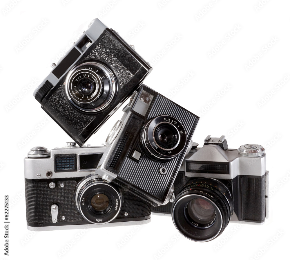 old cameras - obrazy, fototapety, plakaty 