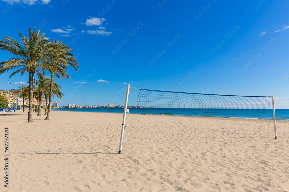 Alicante Postiguet beach at Mediterranean Spain Alicante Postiguet beach at Mediterranean Spain
