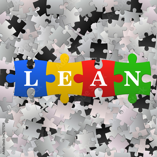 Abstract puzzle background with word Lean