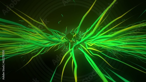 Wiggling green vines flying in all directions